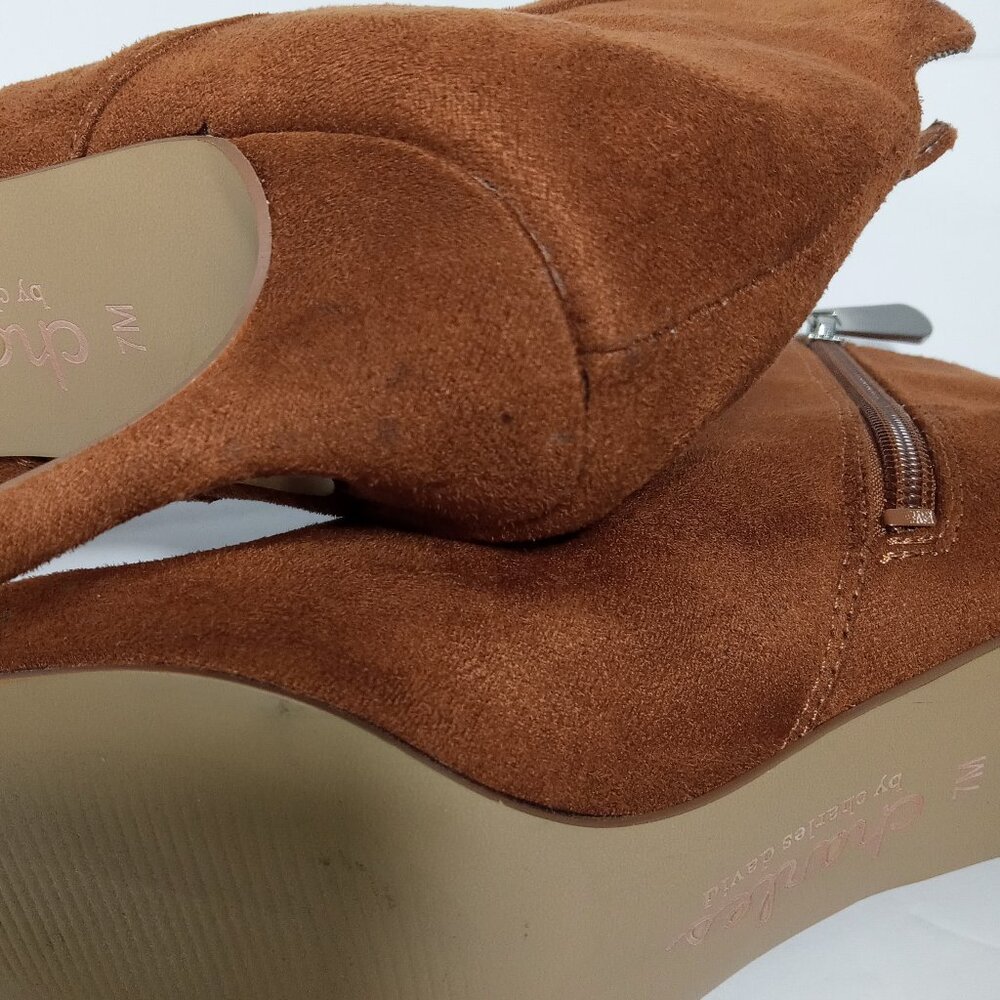 CHARLES by Charles David Womens Brown Carmel Faux Suede Ankle Boot Size 7 - Picture 11 of 13